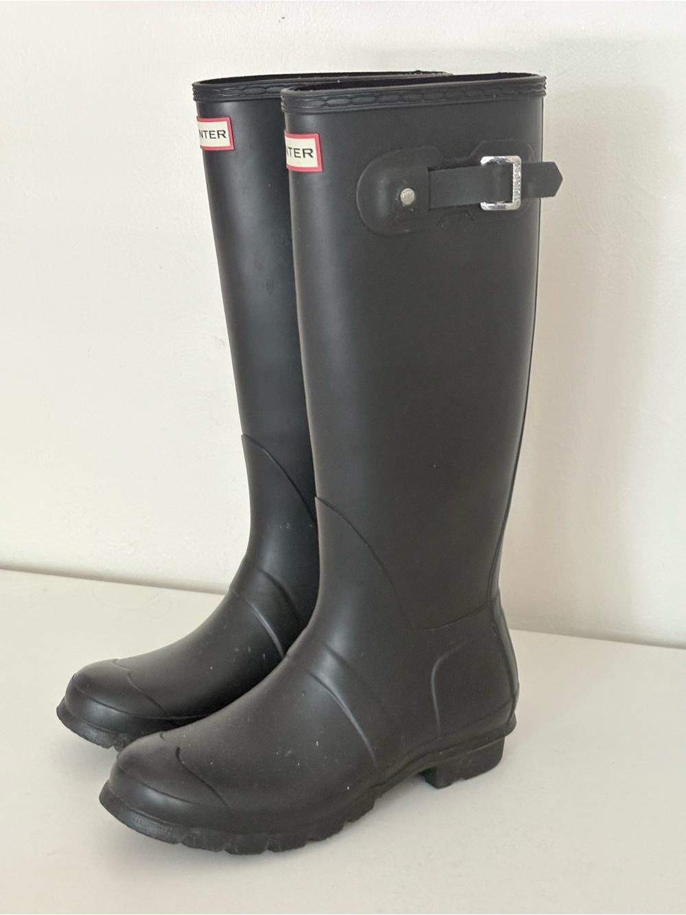 Hunter Women's Black Tall Rubber Rain Boots